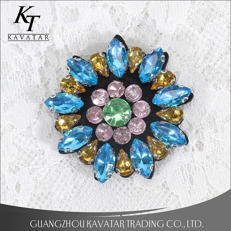 Beautiful handmade rhinestone beaded patches use for shoe accessories