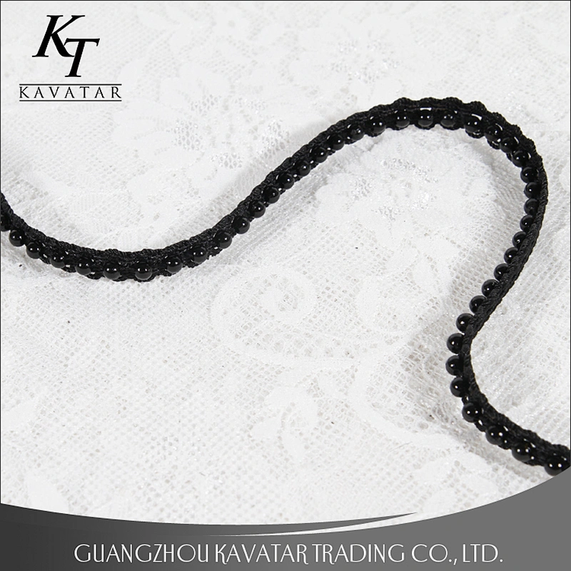 Cheap Price Wholesale Black Beaded Braided Trim Tape For Clothing