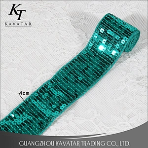 Kavatar custom wholesale square sequin ribbons trim for decoration