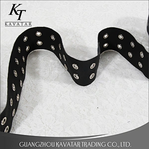 Newest design eyelet trim double rows white eyelet leather trim for garment,shoe,bags,etc