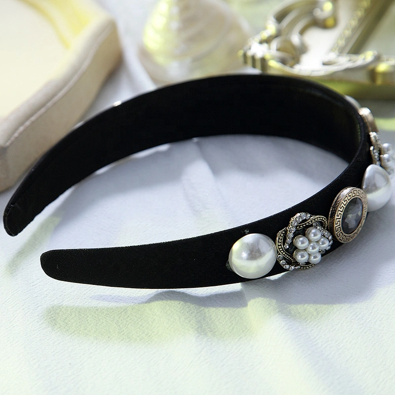 Korean 2020 new style hairband for women hair accessories  retro baroque  headband vintage headband with buttons