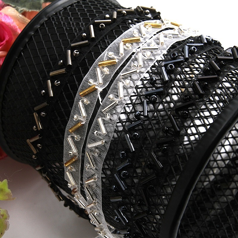 Wholesale factory supply decoration bead handmade trim lace garment accessories for cloth