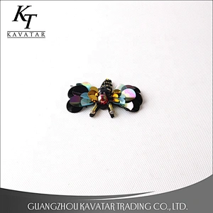 Kavatar Wholesale Shape 3D Handmade Sequin Beads Flower Bee Patches