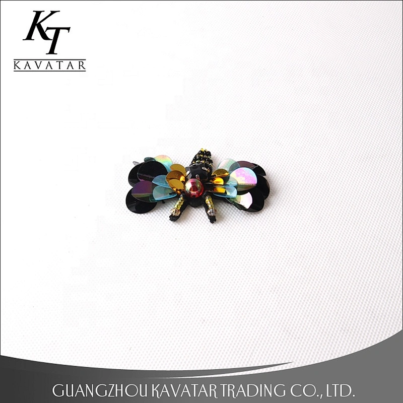 Kavatar Wholesale Shape 3D Handmade Sequin Beads Flower Bee Patches
