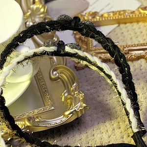 wholesale hot style rhinestone fur hairband fashion sigern twist knot headband knitted headbands for girls hair accessories