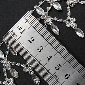 Kavatar Wholesale Crystal Rhinestone Chain Trim Fringe Styles For Dress