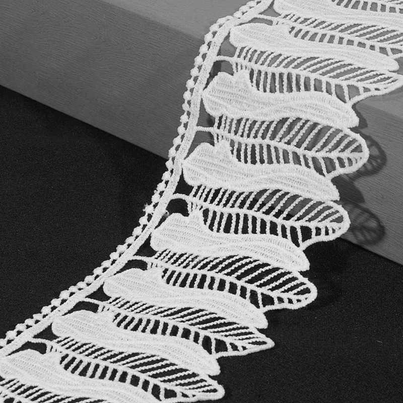 Hot sell leaf feather shape battenburg lace trim for women dress