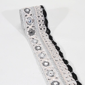 Custom Handmade Sequin Beaded Mesh Tape Embroidery Border Lace Trim for Dresses Clothes