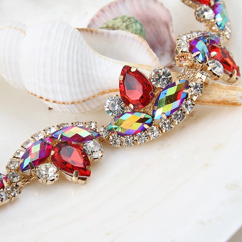 Kavatar beaded trim wholesale rhinestone trim glass bridal beaded trims