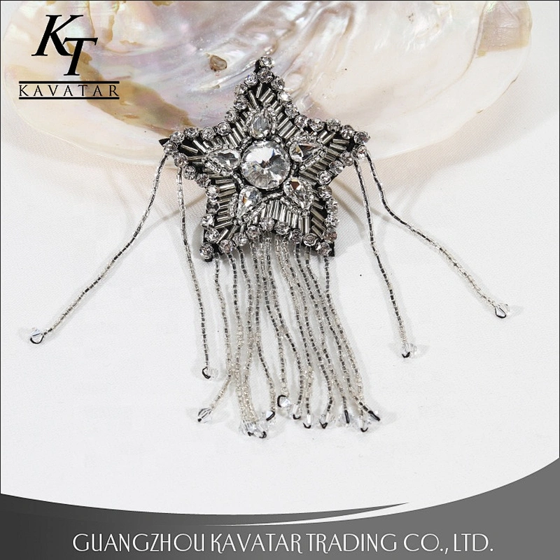 New Design Star Shape Rhinestone Beaded Patches For Decorative Women Bag