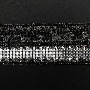 Kavatar Wholesale 4cm Width Hotfix Motif Designs Theme Rhinestone Hot Fix Rhinestone Trimming For Dresses Accessories CHF0141