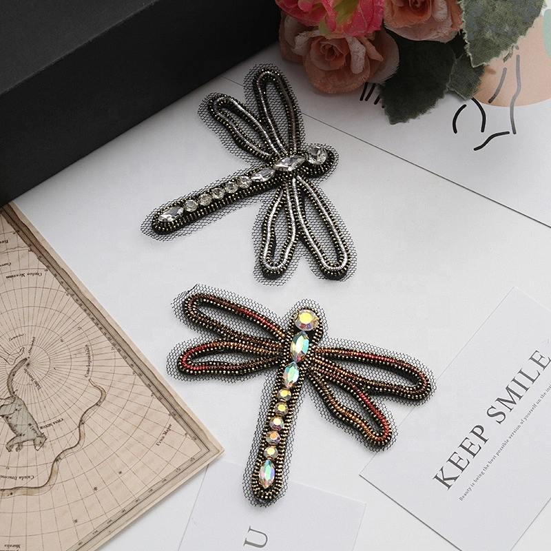 Fancy Beaded Crystal Patch,Crytal Patch,Sewing on Embroidered Patch for Garment DIY Rhinestone applique