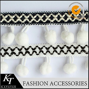 Custom tassel fringe,wholesale pom pom fringe for clothes