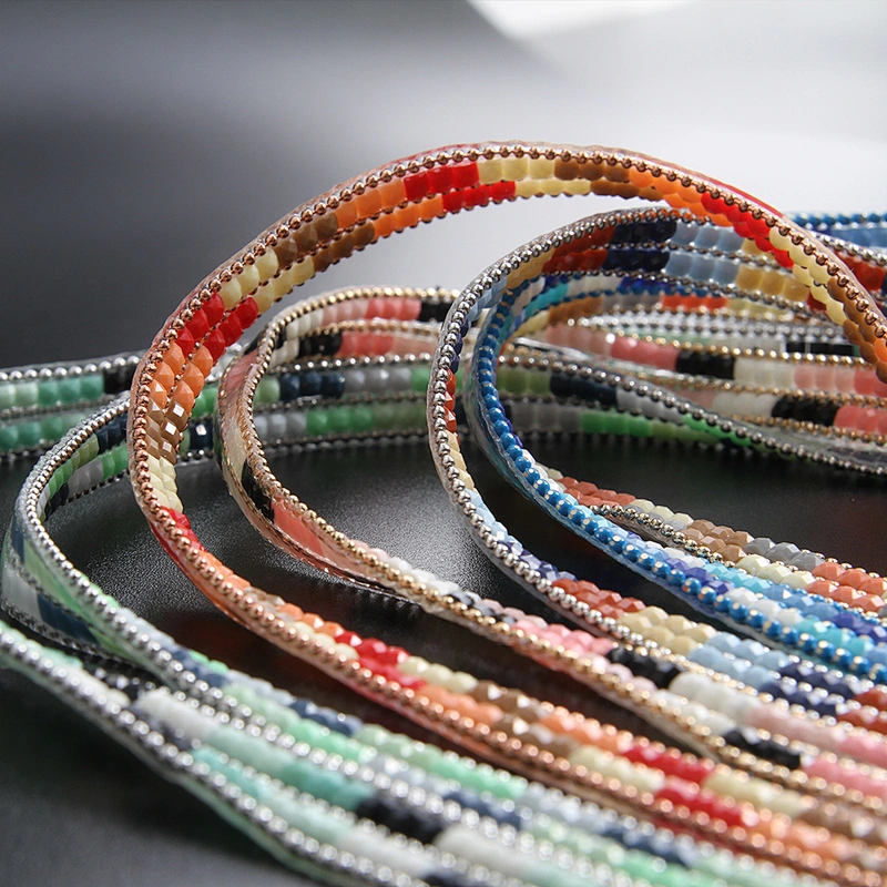 Kavatar Wholesale Hotfix Trim Small Cube Colors Design Fashion Rhinestone For Clothing Iron on Trims