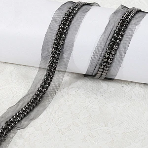 Design handmade embroidery Copper beaded lace trim