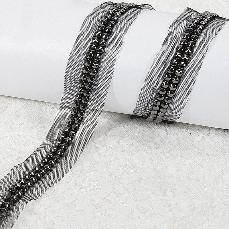 Design handmade embroidery Copper beaded lace trim