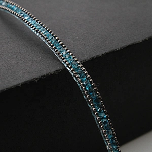 Decorative hot fix Copper royalblue rhinestone strass transfer chain edging clothing trim for garments shoes