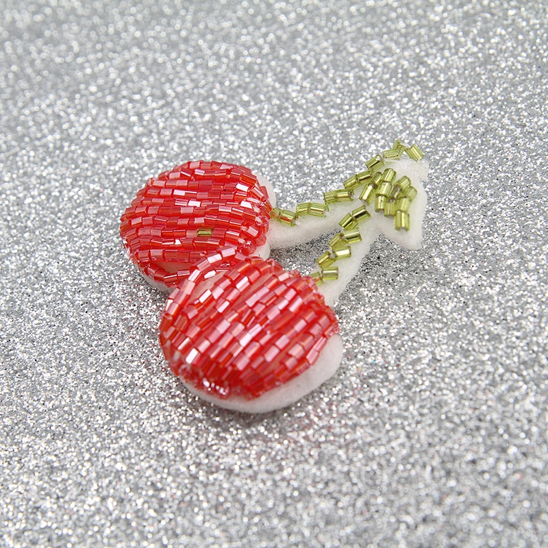 Christmas Cherry Flower Decorative Sew on Rhinestone Beaded Patches Wholesale patches for clothing