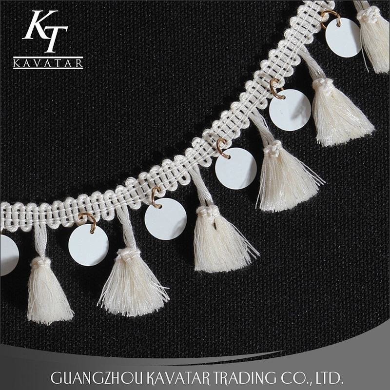 Fashion Sequin Sew On White Tassel Fringe Dress For Garment