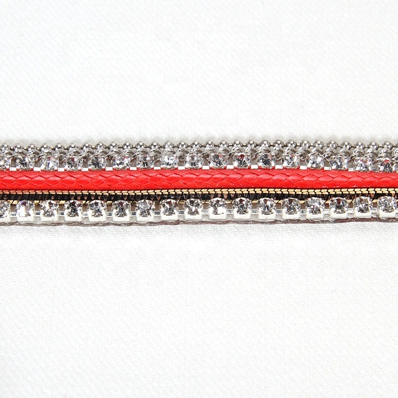 Kavatar Fashion Accessories Chain Beaded Hot Fix Rhinestone Trim For Garment