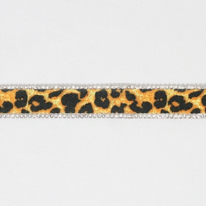 Wholesale 2cm Leopard Print Grosgrain Ribbon Rhinestone Border Hotfix Transfer Trim