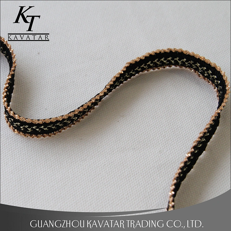 Wholesale 1.3cm webbing Copper chain gold Copperlic lace trim for garment decoration