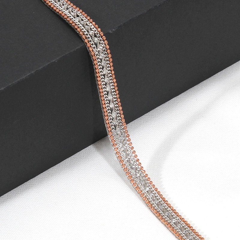 Wholesale Gold Hot Fix Iron On Trim with Accessories Chain Beads
