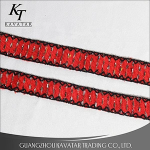 2.5-3cm red polyester satin embroidery ribbon for garment