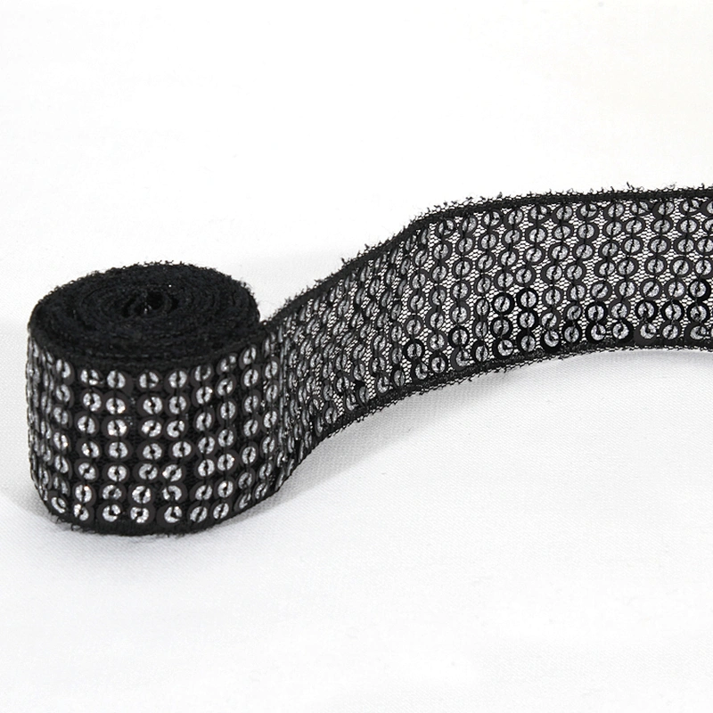 Custom Wholesale Shimmering Sequin Beaded Mesh Trim for Clothing