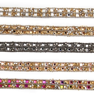 kavatar  wholesale hotfix rhinestone trimming for shoes  for Clothing Banding Trim  bead  Glass trim transfers