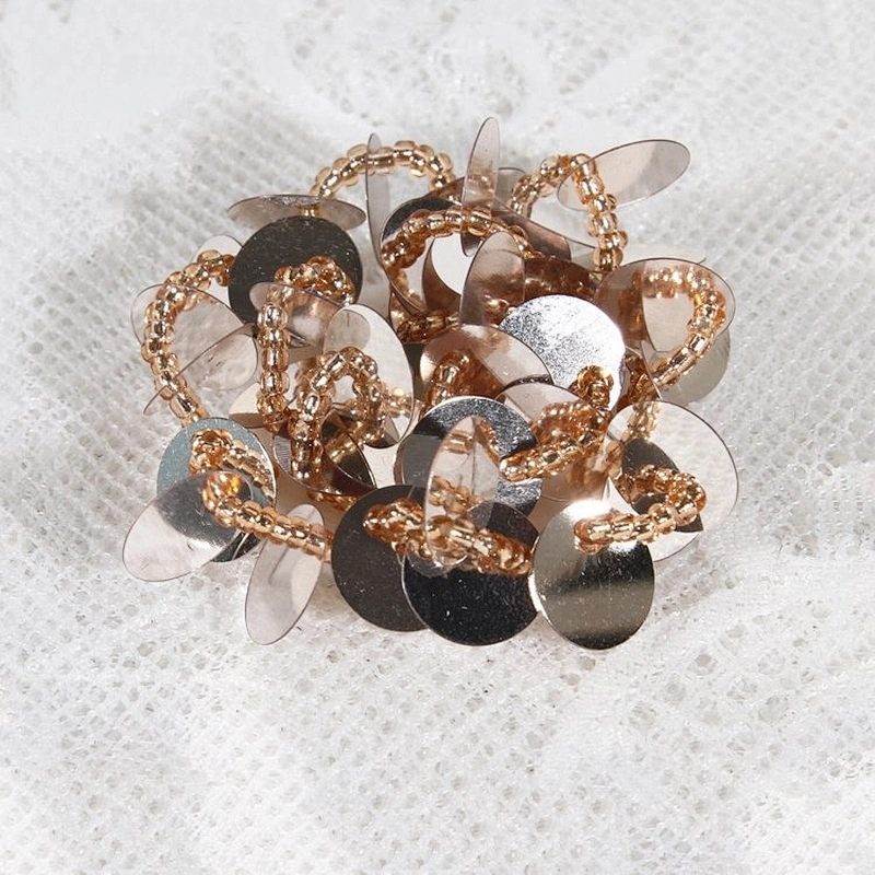 Wholesale 3D gold sequins applique shining beaded embroidery patch