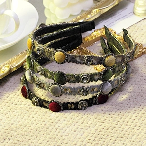 Vintage classic wool hairband headwear Korean version 2020 new versatile web celebrity simple rhinestone headband