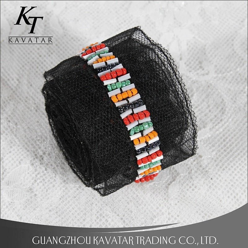 Fashion 4cm DIY Braided Beaded Lace Ribbon For Dress