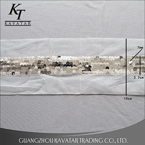 Fashionable Embroidery Sequin Mesh Lace Ribbon Trim For Garment