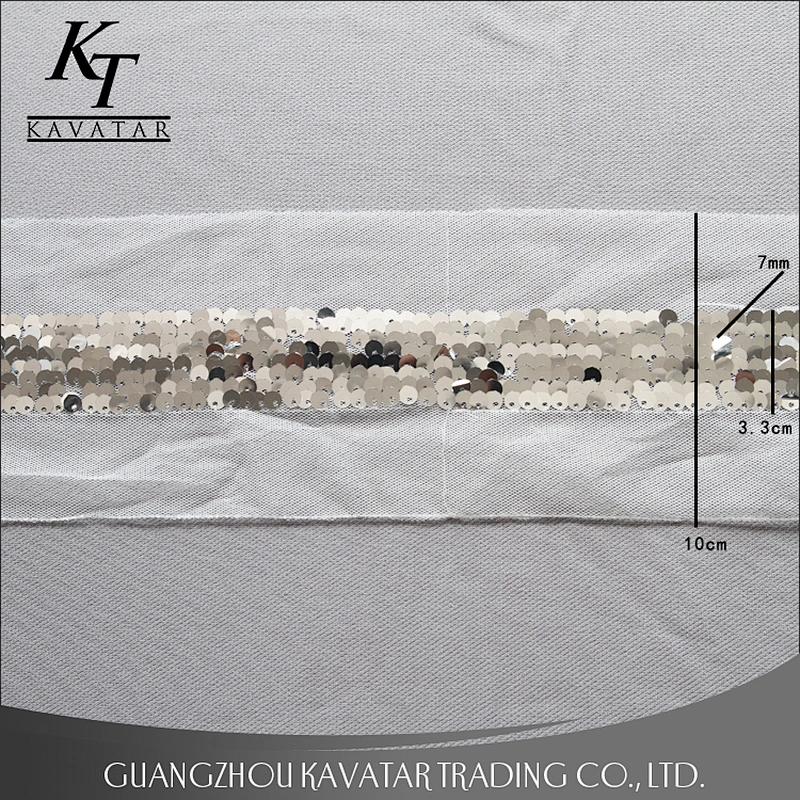 Fashionable Embroidery Sequin Mesh Lace Ribbon Trim For Garment