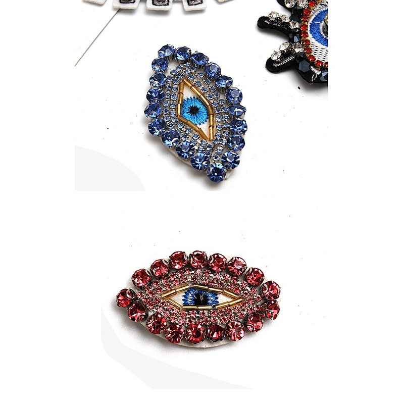 Christmas Cherry Flower Decorative Sew on Rhinestone Beaded Patches Wholesale patches for clothing