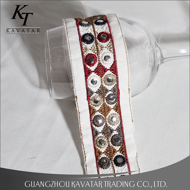 Custom fashion mirror white lace trimming