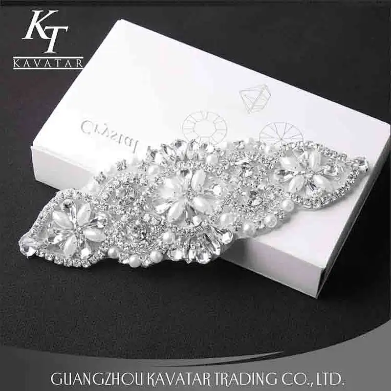 Beautiful white rhinestone patches applique