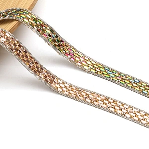 Factory wholesale Banding Trim hotfix   rhinestones trimming   for shoes  for Clothing for hat bead  Glass to   trimming transfers