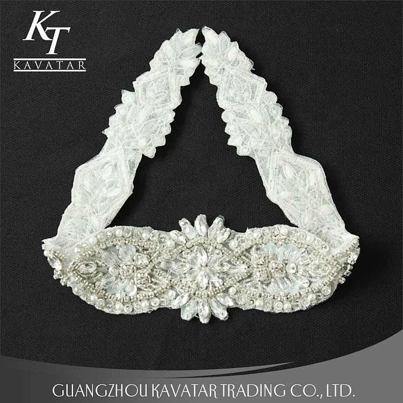 Wholesale Bridal AB Rhinestone Beaded Appliques for Wedding Dress