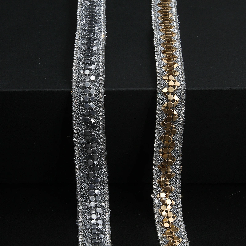Kavatar Wholesale Hotfix Trim Garment Accessory Fashion Hot DIY Trim Fringe For Clothing Iron on Trims