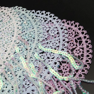 Wholesale Elegant Bridal Evening Dress Glitter Lace Fabric White Wedding Mesh CUSTOMIZED Gsm Technics LOGO Time Lead Packing Eco