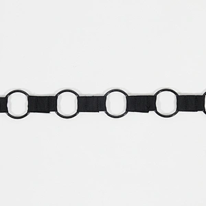 New tide black Copper ring chain decoration ribbon for garment,shoe,bag,etc