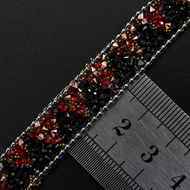 Kavatar Wholesale Accessories Chain Beaded Rhinestone Hotfix Trim Garment Accessory  Iron on Trims