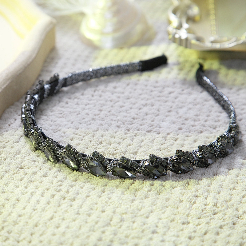 American wind simple diamond hair hoop hair ornaments girl party fashion designer headband luxury  rhinestone headband women
