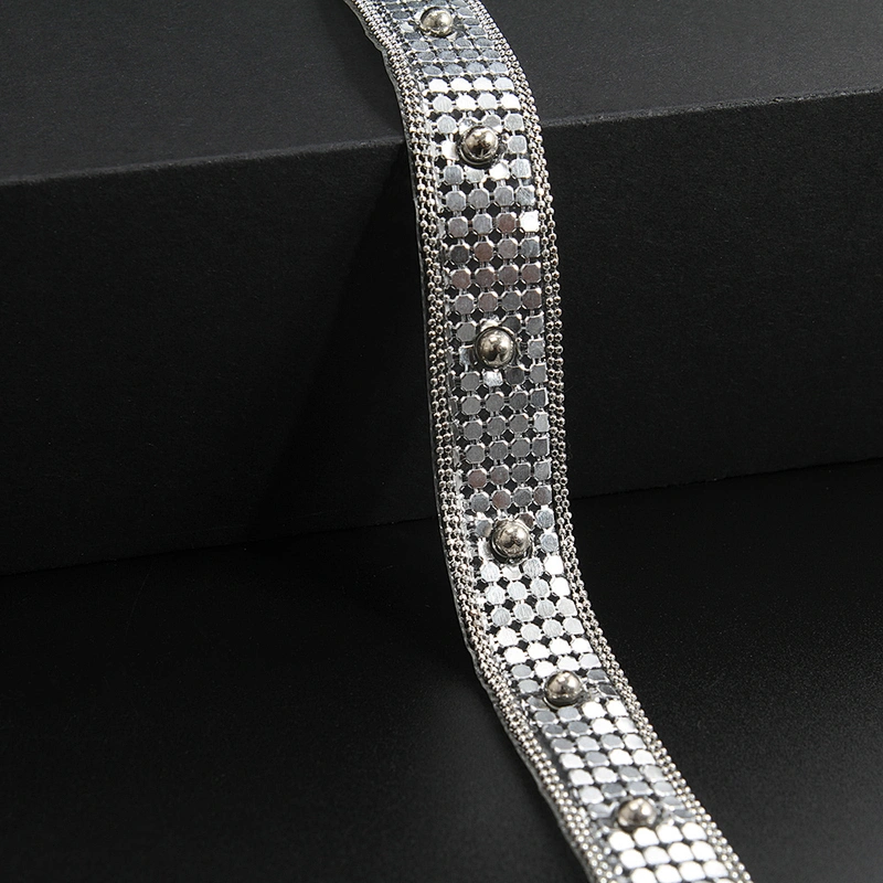 Kavatar Wholesale Hotfix Trim Aluminum Sheet Cubes and Beads hotfix motif designs hotfix crystal mesh Iron on Trims