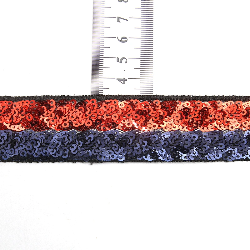 Wholesale New Arrival Double-Deck Lace Trim Hand Embroidery Sequin Tape For Dress