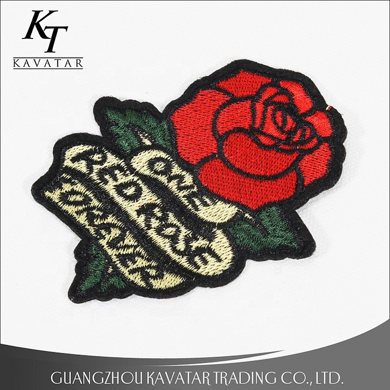 Beautiful Rose Style Embroidery Patches Appliques Stick For Clothes