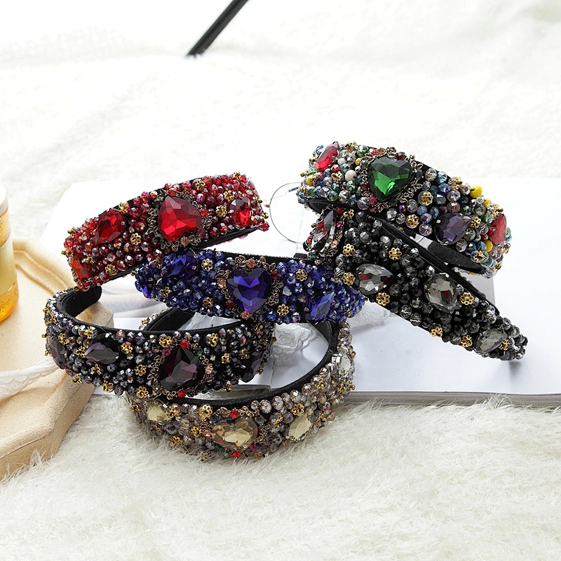 Korean version of INS rhinestone hairband  color set diamond  headbands for women 2020 Party hairband