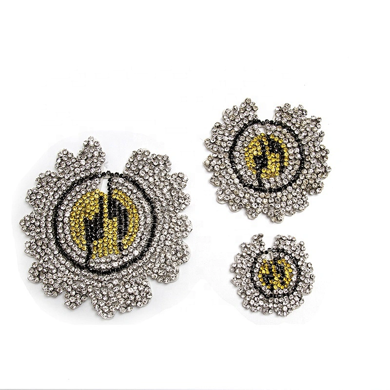 Christmas Cherry Flower Decorative Sew on Rhinestone Beaded Patches Wholesale patches for clothing